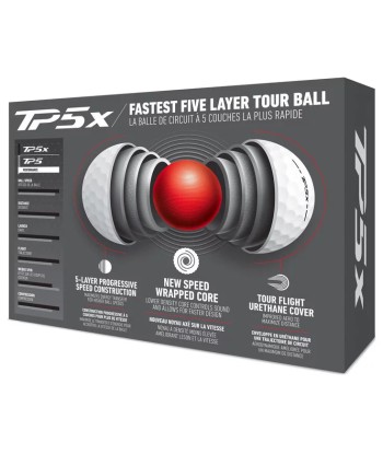 TAYLORMADE BALLES TP5X 2024 (boite de 12) rembourrage situé sous