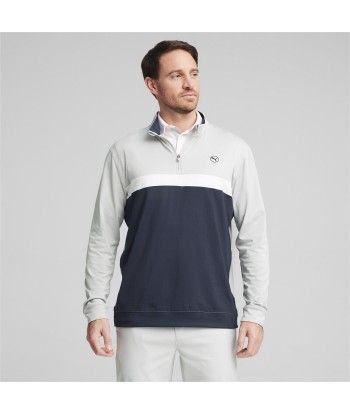 Puma Pull de Golf Pure Colorblock 1/4 Zip Ash Grey deep navy Les magasins à Paris et en Île-de-France