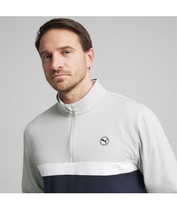 Puma Pull de Golf Pure Colorblock 1/4 Zip Ash Grey deep navy Les magasins à Paris et en Île-de-France