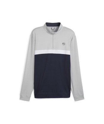 Puma Pull de Golf Pure Colorblock 1/4 Zip Ash Grey deep navy Les magasins à Paris et en Île-de-France