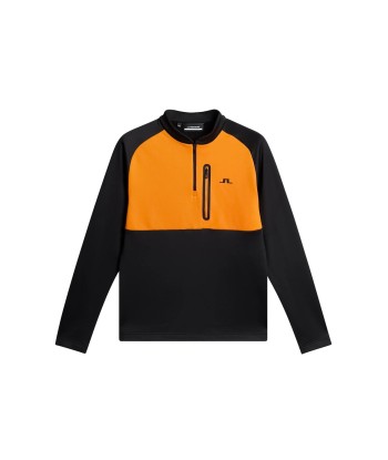 J.LINDEBERG Pull Quart de zip ADAM MIDLAYER Black Orange de technologie