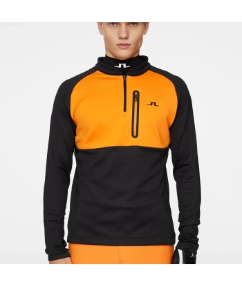 J.LINDEBERG Pull Quart de zip ADAM MIDLAYER Black Orange de technologie