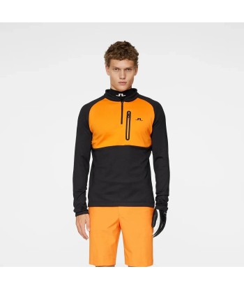 J.LINDEBERG Pull Quart de zip ADAM MIDLAYER Black Orange de technologie