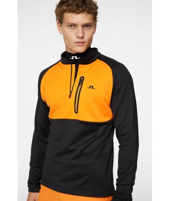 J.LINDEBERG Pull Quart de zip ADAM MIDLAYER Black Orange de technologie