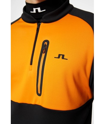 J.LINDEBERG Pull Quart de zip ADAM MIDLAYER Black Orange de technologie