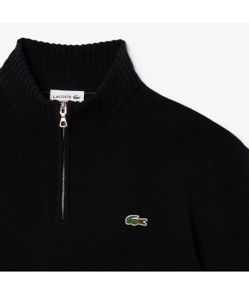 Lacoste Pull zippé en laine cardée uni col montant vous aussi creer 