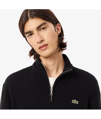 Lacoste Pull zippé en laine cardée uni col montant vous aussi creer 