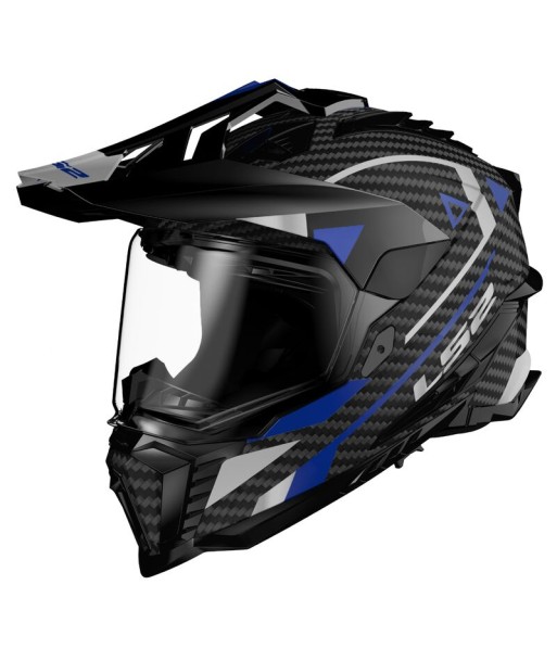 Casque LS2 MX701 Explorer Carbon Adventure Bleu destockage