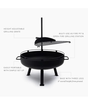 Barebones - Cow boy Fire pit Grill 23" une grave pollution 