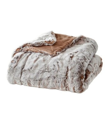 Plaid Cocooning - Plaid Fausse Fourrure Frisson Naturel pas chere