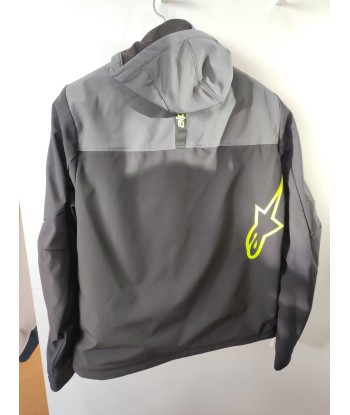 Sweat à Capuche Moto Alpinestars Sherpa Gris-Noir-Jaune Fluo pas chere