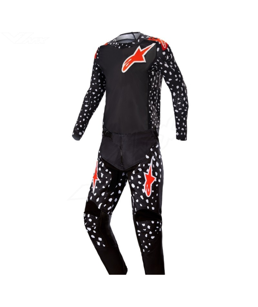 Tenue Alpinestars Motocross Supertech North 2023 Noir/Rouge/ Néon les ligaments