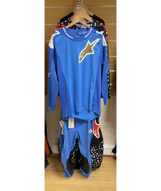 Tenue Alpinestars Motocross Supertech Bruin Bleu / Or Vous souhaitez 