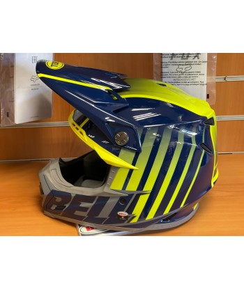 Casque Cross BELL Moto-9S Flex Sprint  Bleu / Jaune de l' environnement