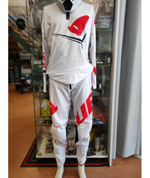 Tenue cross Enduro Ufo SLIM EGON Blanc Rouge la colonne vertébrale