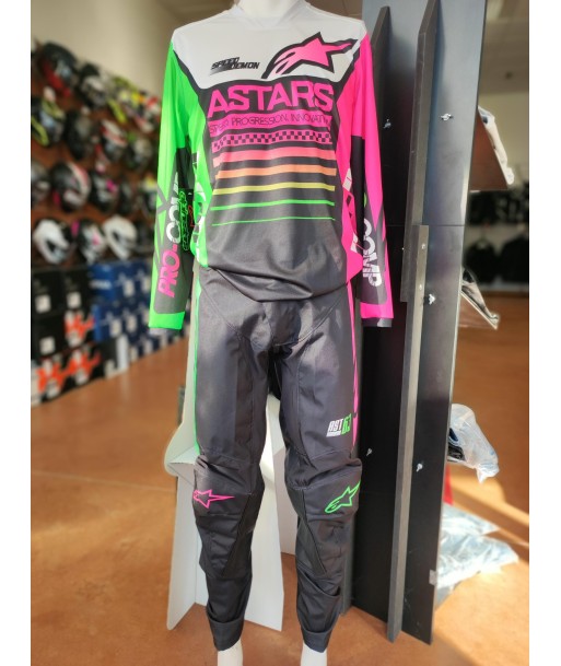 Alpinestars Racer Compass Noir Vert Néon Rose Fluo (M/32) 2024