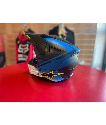 Casque cross Alpinestars S-M5 rayon bleu/noir/blanc mat de l' environnement