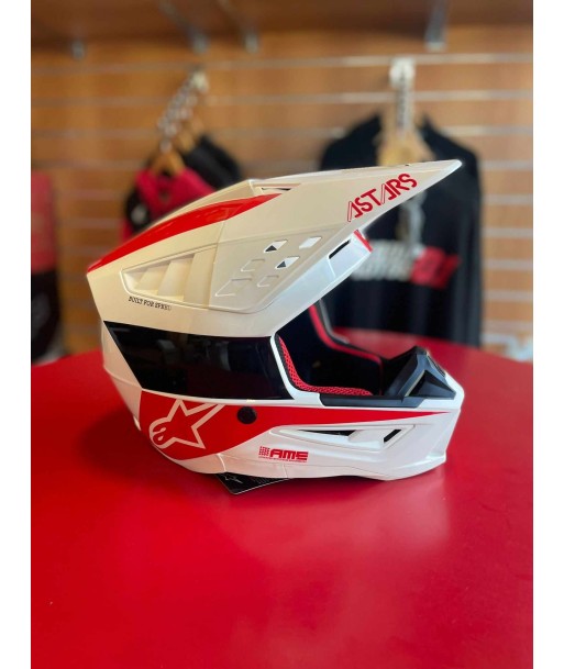 Casque Alpinestars S-M5 Bond Blanc/Rouge Profitez des Offres !