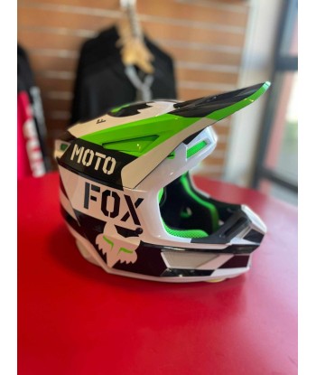 Casque FOX V2 Nobyl vert/noir/ blanc en linge