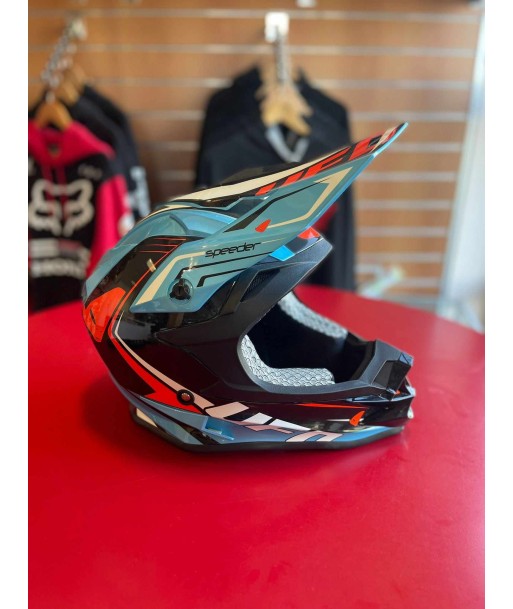 Casque UFO onyx speeder noir/bleu/rouge de pas cher