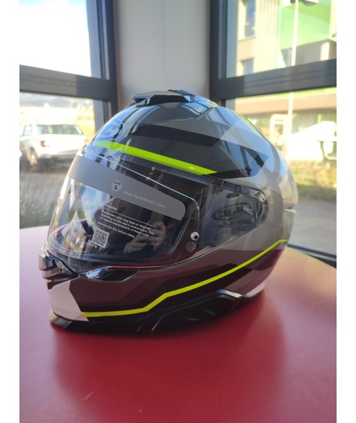 Casque intégral HJC i71 Nior gris/blanc/jaune fluo pas cher