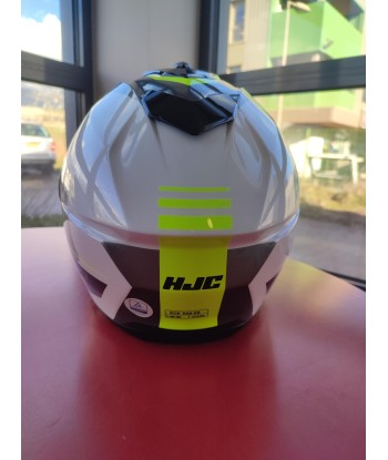 Casque intégral HJC i71 Nior gris/blanc/jaune fluo pas cher