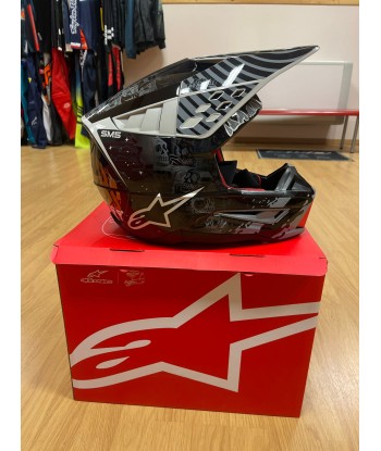 CASQUE CROSS ALPINESTARS S-M5 SOLAR FLARE - BLACK GRAY GOLD GLOSSY 2023 - NOIR / GRIS 2023