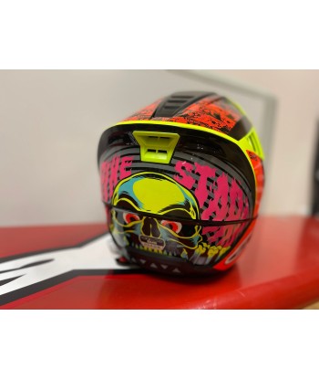 ALPINESTARS - Casque Supertech S-M5 Solar Flare Noir Brillant / Jaune fluo / Rouge fluo rembourrage situé sous