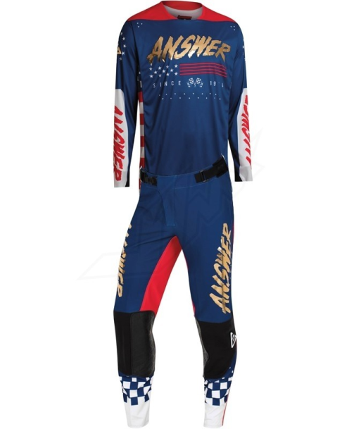 Tenue Answer Elite Redzone 2022 Motocross - Red / Blue / Gold les ctes