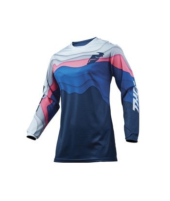 Tenue Motocross femme - Thor pulse S19W depths ocean Black/Corail de technologie