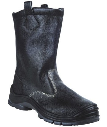 Botte hiver fourrée cuir noir pas cher 