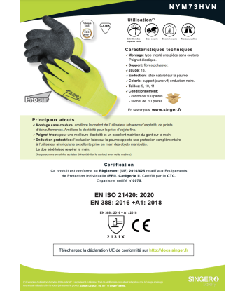 Gant latex support polyester - lot de 100 Véritable concentré