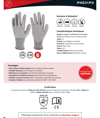 Gants anti-coupures - lot de 100 de votre