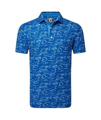 Footjoy Polo Golf Course Doodle Blue de l' environnement