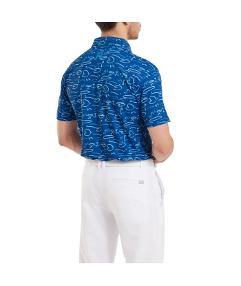 Footjoy Polo Golf Course Doodle Blue de l' environnement