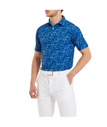 Footjoy Polo Golf Course Doodle Blue de l' environnement